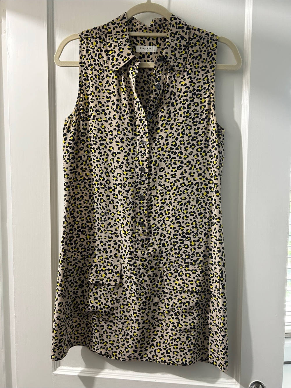 Equipment 100% silk cheetah print dress